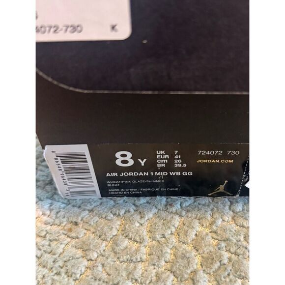 Nike Air Jordan 1 Size 8Y 9.5 Women Mid GG Lola Bunny Hares DS New 724072-730 - Picture 6 of 6